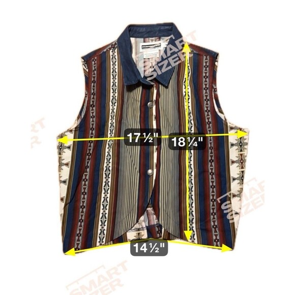 Vintage Panhandle Slim Western Vest Women’s M Southwest Aztec Concho Buttons - Picture 6 of 6